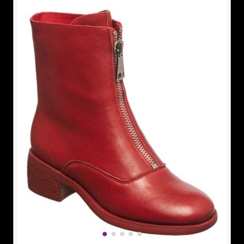 Antelope Red Zip Front Suede Ankle Boot Size 5 / 36 New Women’s Girls Dopamine
